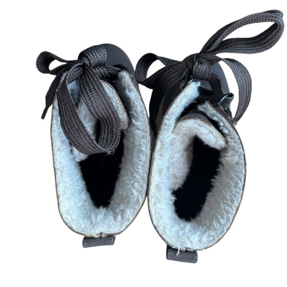 Universal Threads Faux Fur Leather Lace Up Wedge Witchy Boots Taupe Women’s 7.5 - Picture 2 of 15